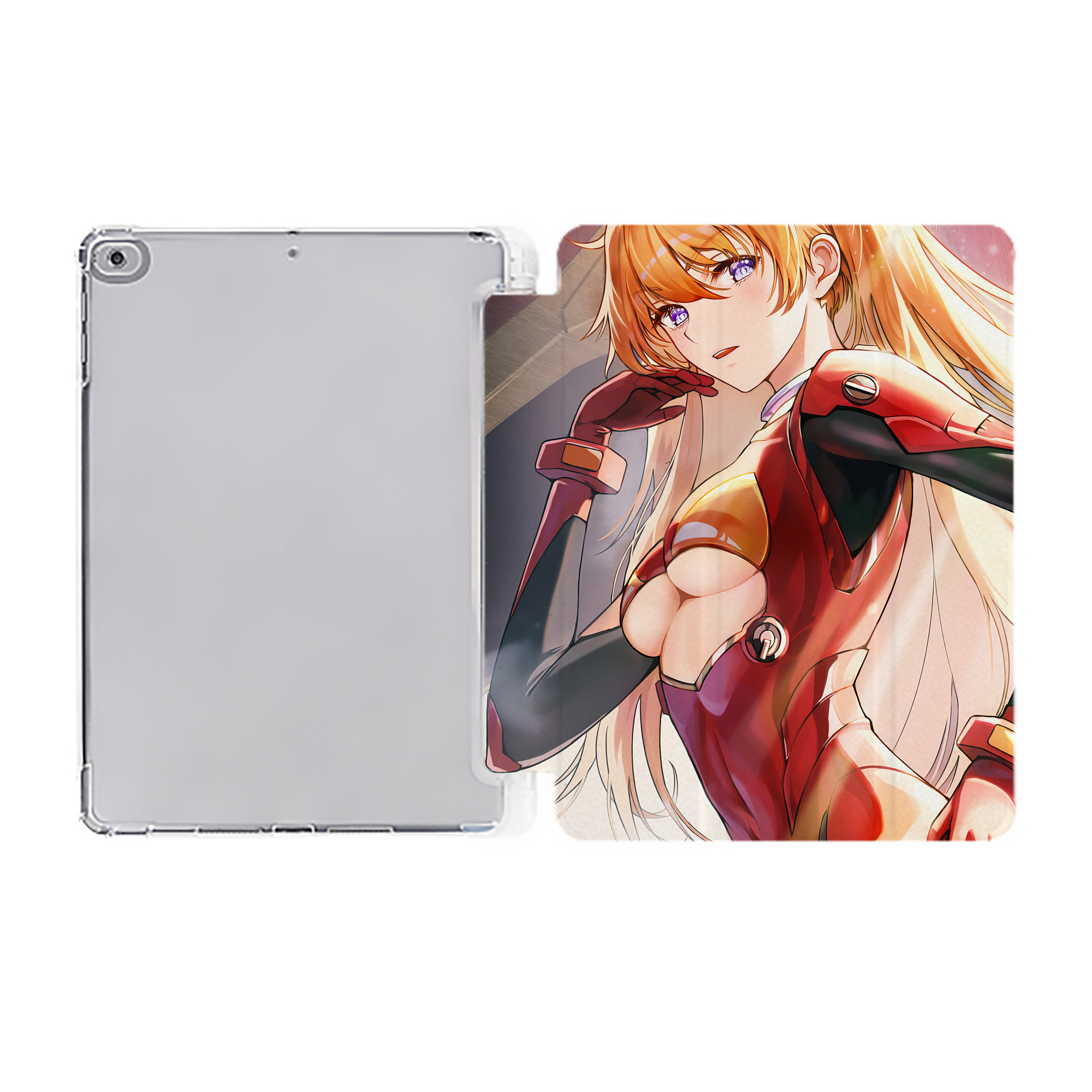 （画像用） EVA 新世紀エヴァンゲリオン IPad ケース ペン収納付き 三つ折りスタンド PUレザー×シリコン 対応機種9.5/10.5/10.9インチ